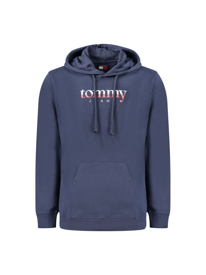Blau Baumwolle Herren mit Kapuze Sweatshirt