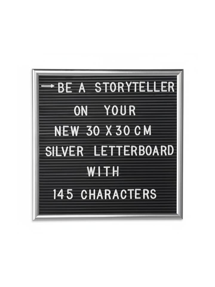 4x Letterboard in Silber - (B)30 x (H)30 cm