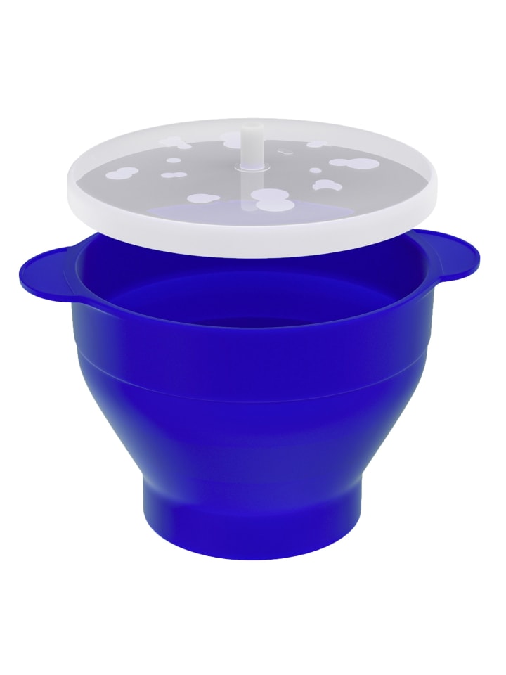 Popcorn Maker mit Deckel in Blau