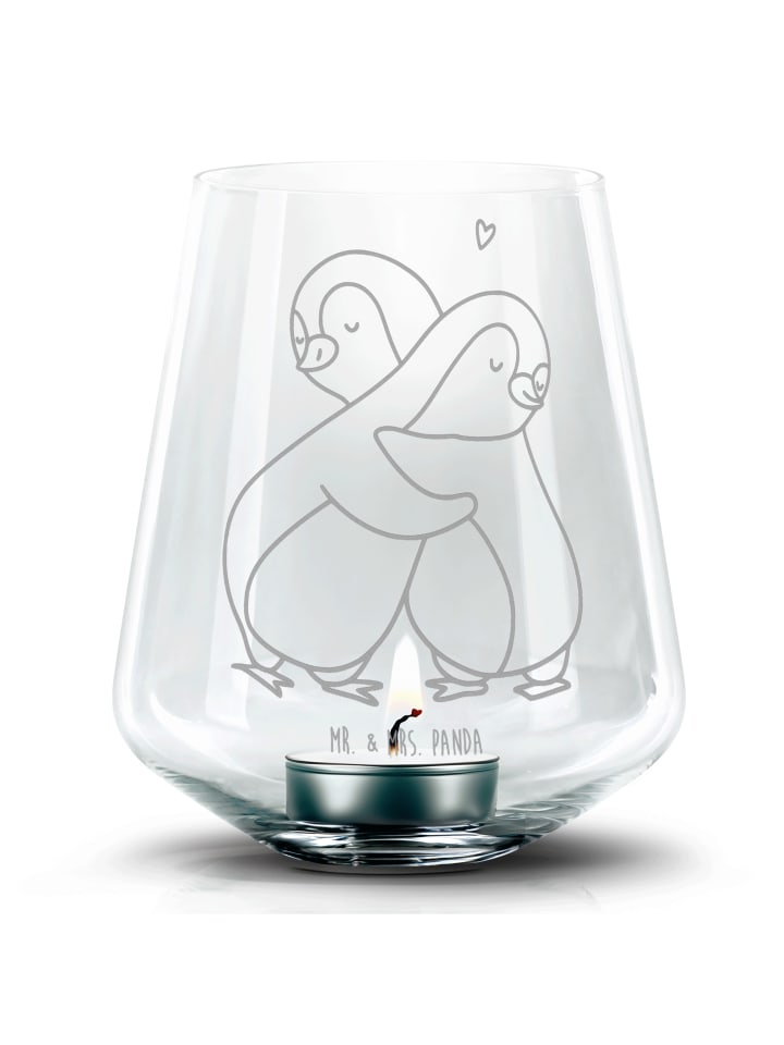 Laterne Pinguine Kuscheln ohne Spruch in Transparent