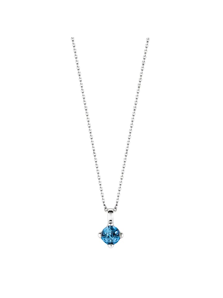 Collier "mit dunkelblauem Crystal" in Silber