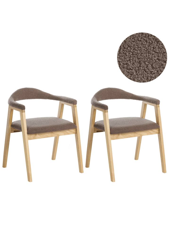 2er-Set Esszimmerstuhl ONECO in Braun/Beige