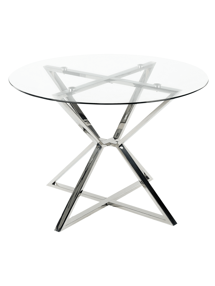 Esszimmertisch BOSCO in Transparent/Silber - (W) 105 x (H) 75 x (L) 105 cm