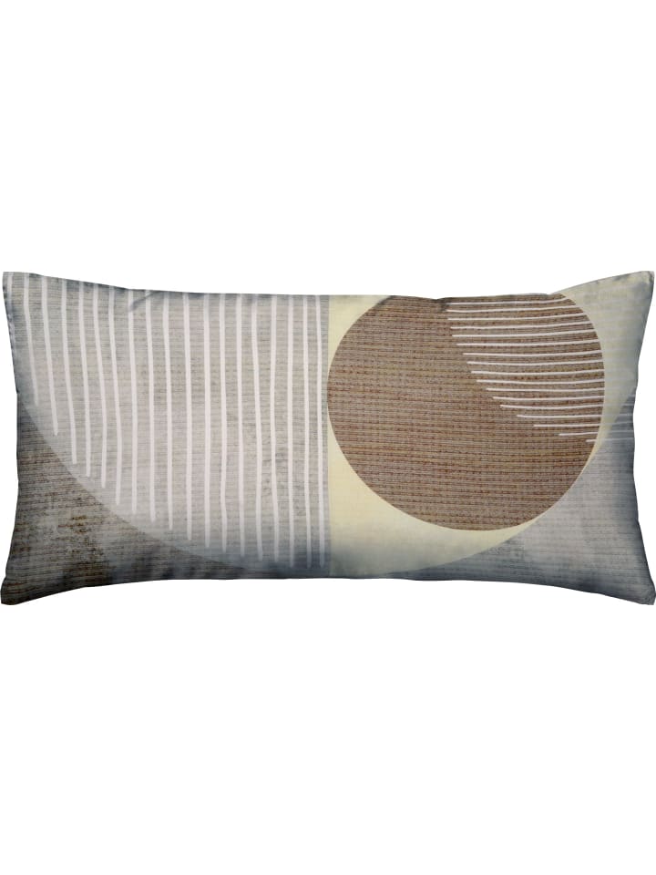 Mako-Satin Kissenbezug in grau-beige