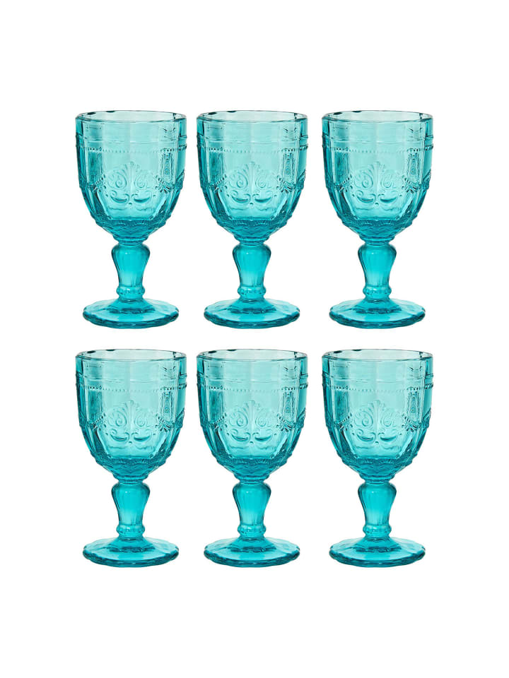 Butlers Weinglas VICTORIAN 6er-Set in Türkis