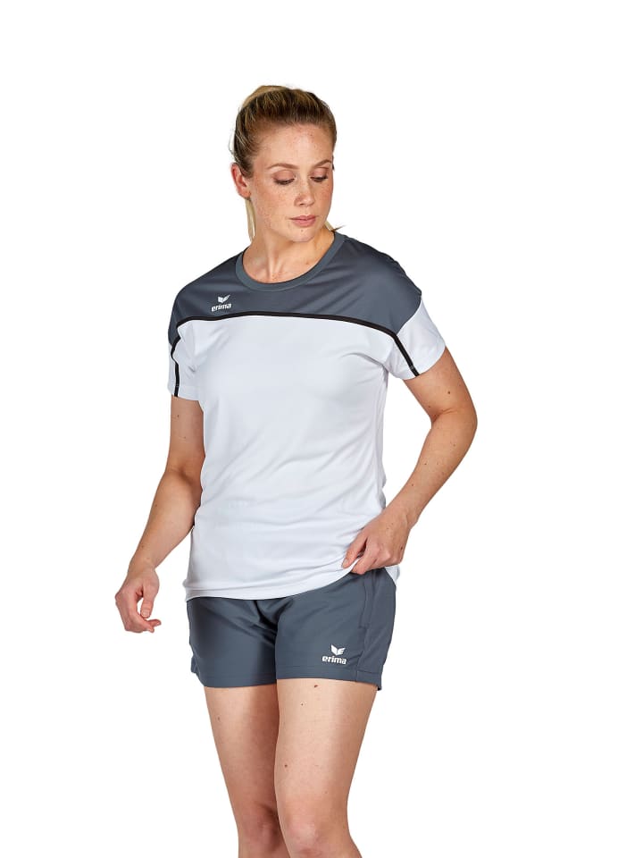 Damen Change By Erima T-Shirt in weiß/slate grey/schwarz