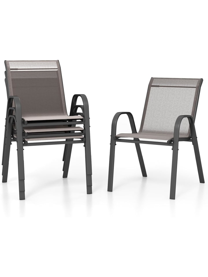 4er Set Gartenstühle 56x70x84cm in Grau