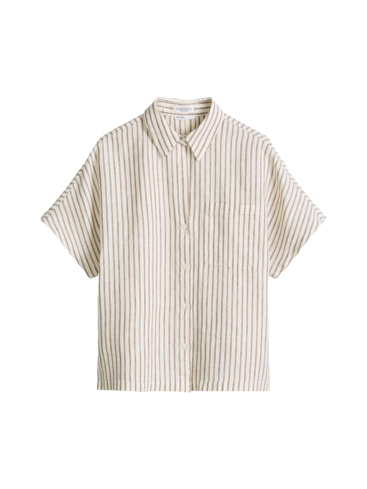 Leinenbluse regular in Medium Brown