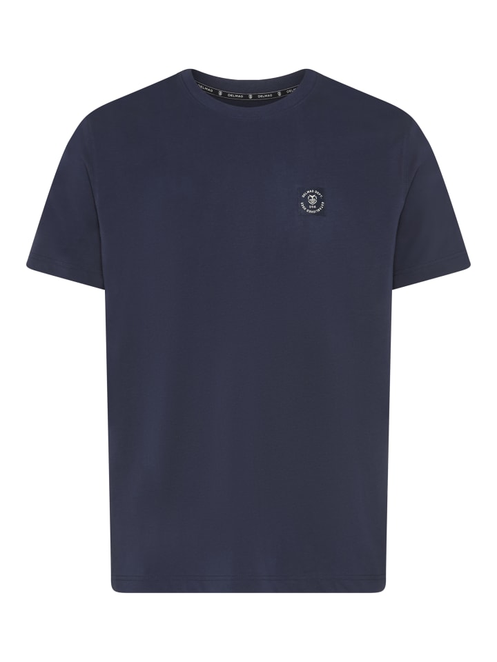 Rundhalsshirt in dunkelblau