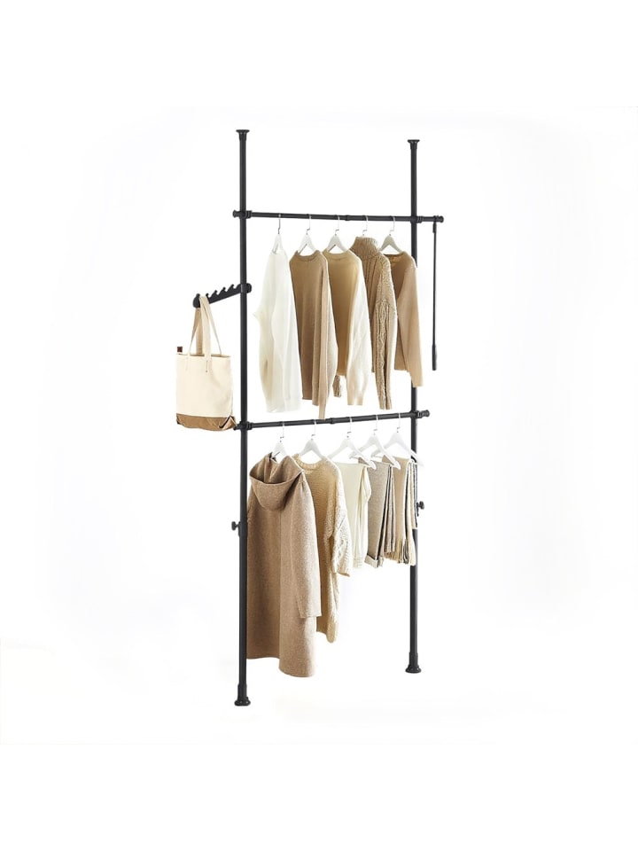 Kleiderständer in Matt-Schwarz - (W) 9 x (H) 295 x (L) 126 cm