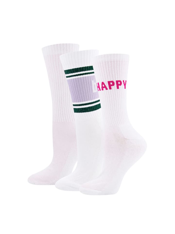 3er-Set Socken Happy/Ciao Amore/Better Together 3er Pack in weiß