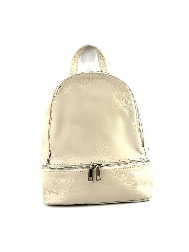 Leder Cityrucksack Florence Rucksack beige ca. 32cm