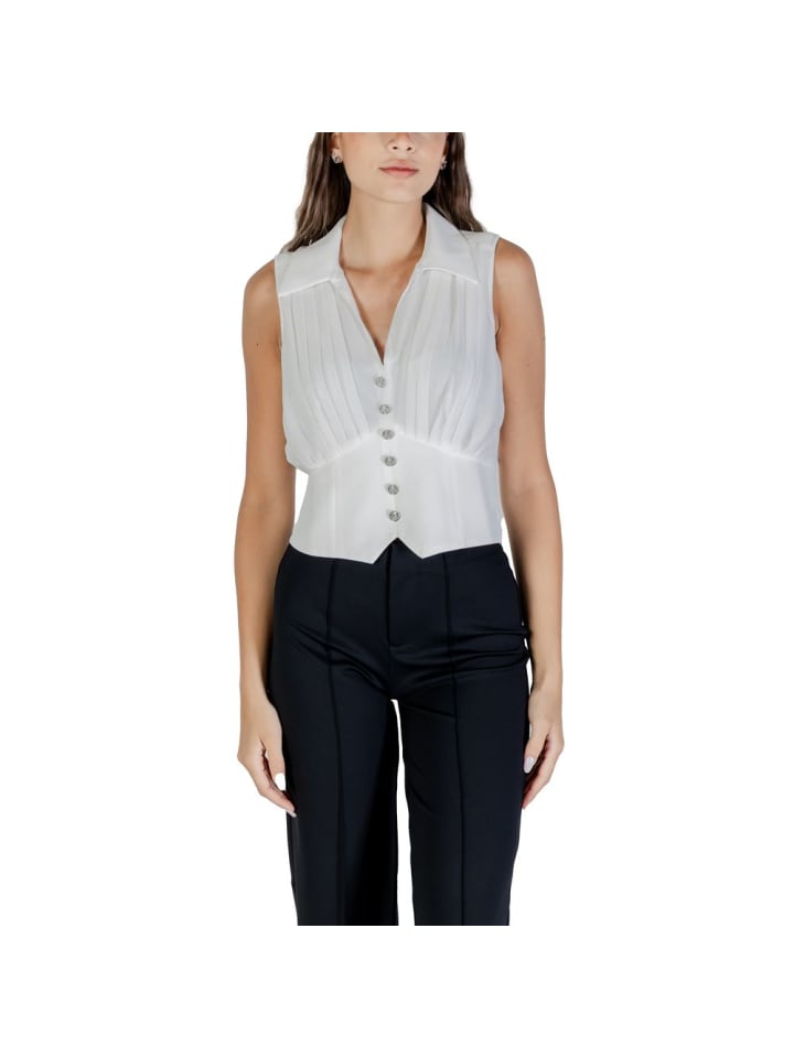 Weiß Polyester Bluse