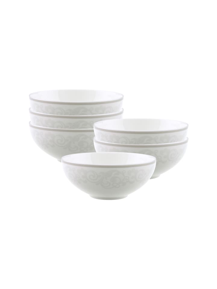 6er Set Dessertschalen Gray Pearl in Weiß ø 13 cm