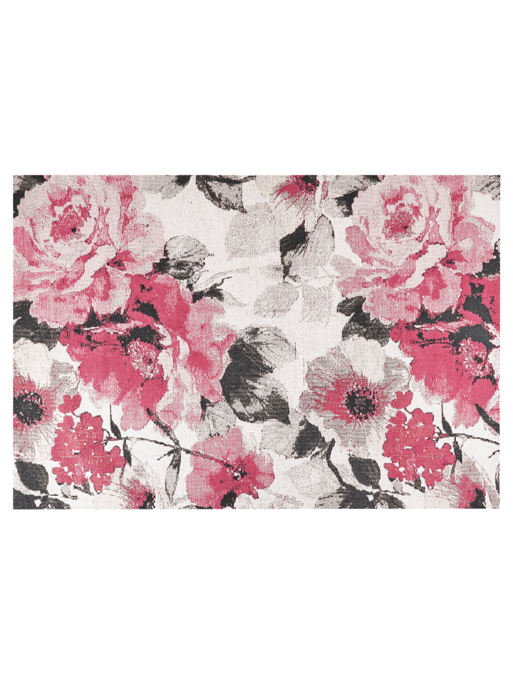 Kurzflor EJAZ in Rosa/Schwarz/Beige - (W) 140 x (H) 140 x (L) 200 cm