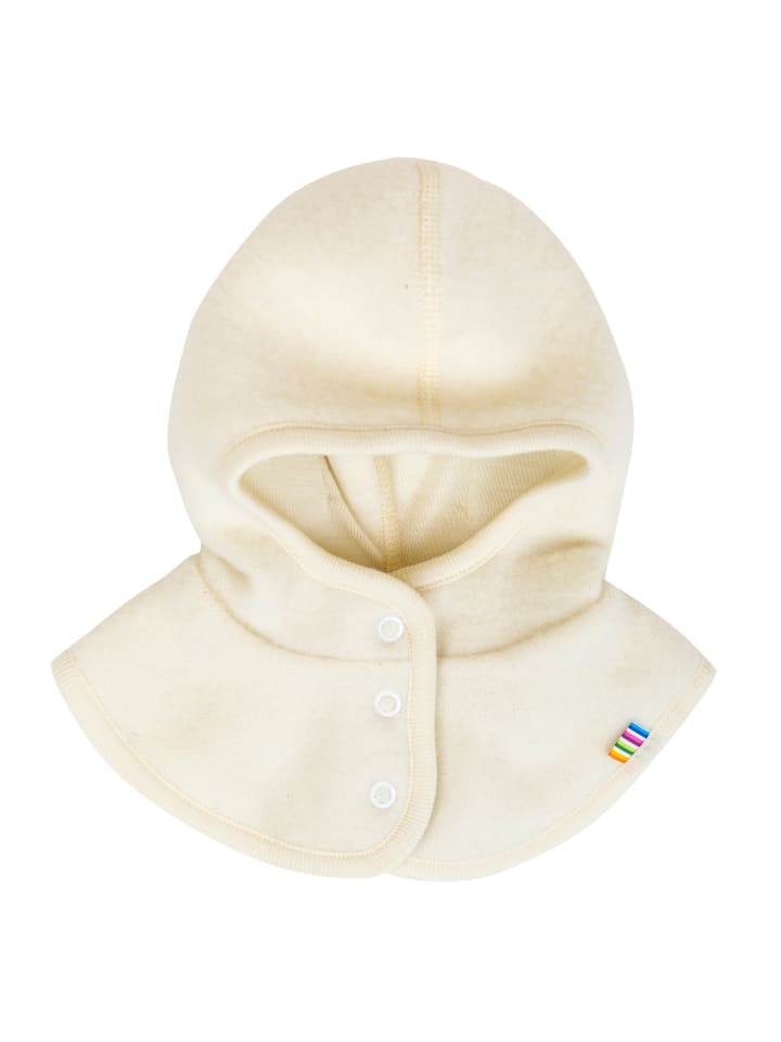 Schalmütze aufknöpfbar Balaclava Merino-Wolle in natur
