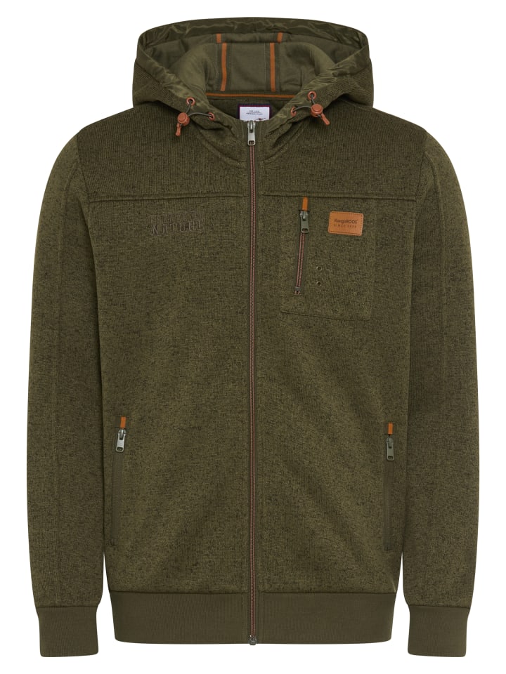 Strickfleecejacke in khaki