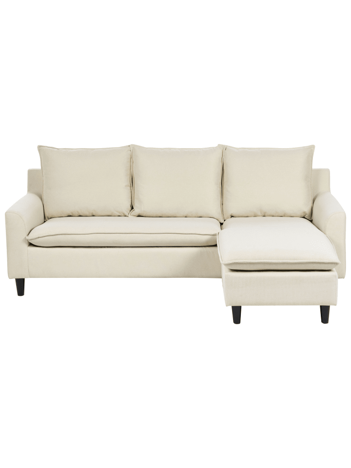 Ecksofa ELVENES in Beige/Schwarz - (W) 206 x (H) 69 x (L) 140 cm linksseitig