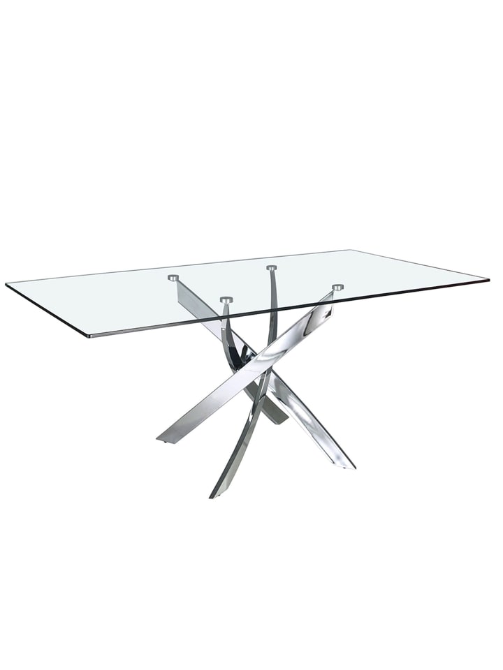 Esstisch 1061 in Glas/Stahl