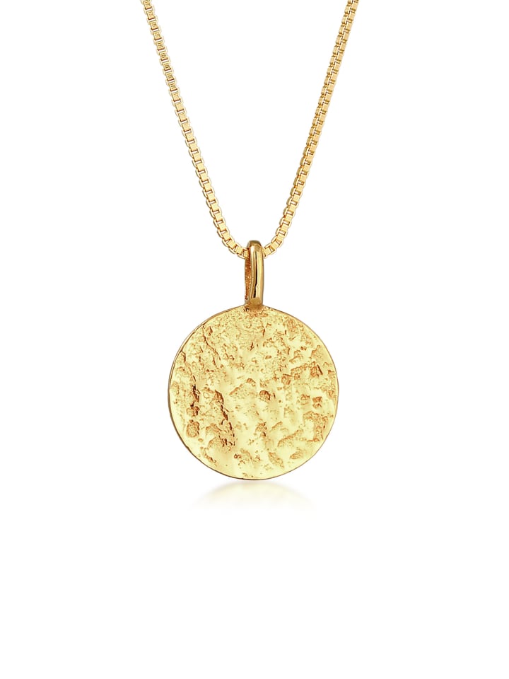 Halskette 925 Sterling Silber Plättchen in Gold