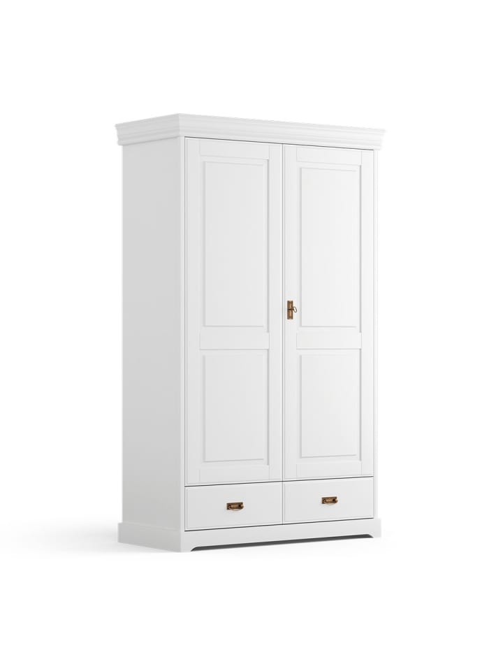 Kleiderschrank Toskania Kiefer weiß (RAL 9003) 132 / 62 / 218cm