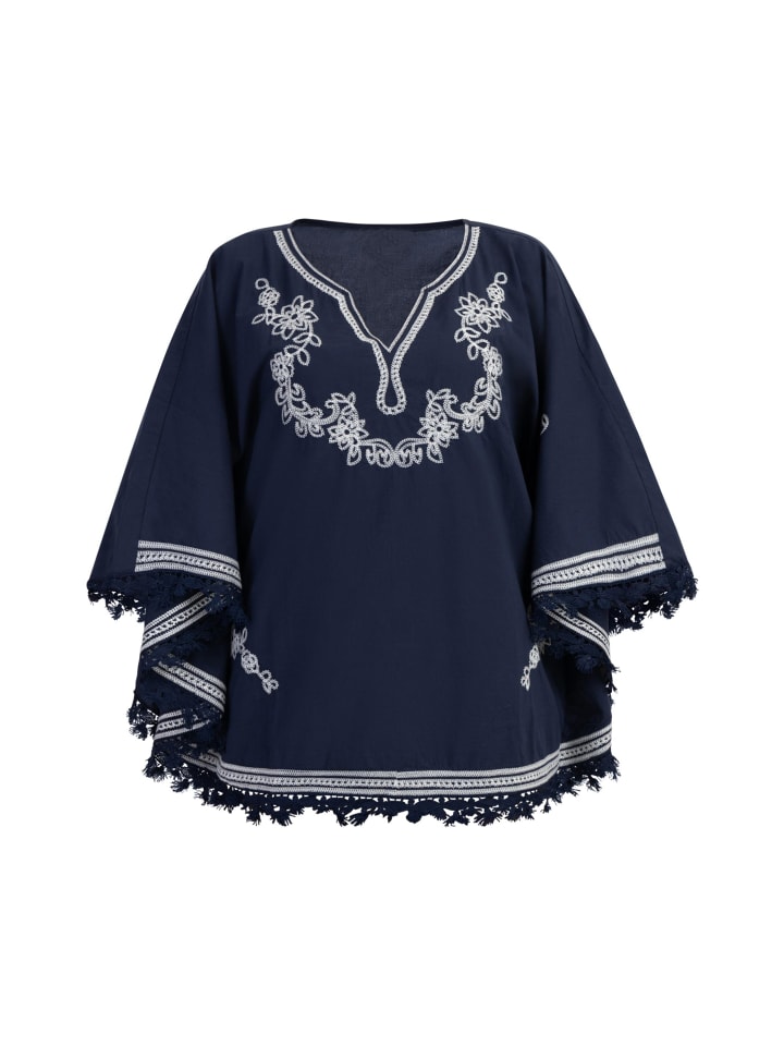 Women Poncho in Marine