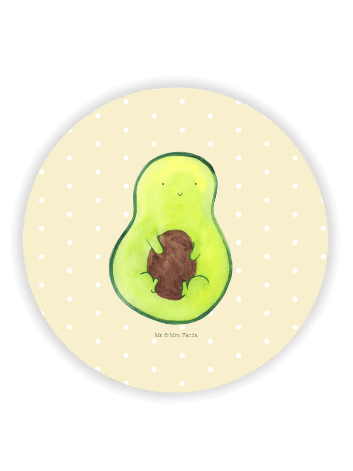 Magnet Avocado Kern ohne Spruch in Gelb Pastell