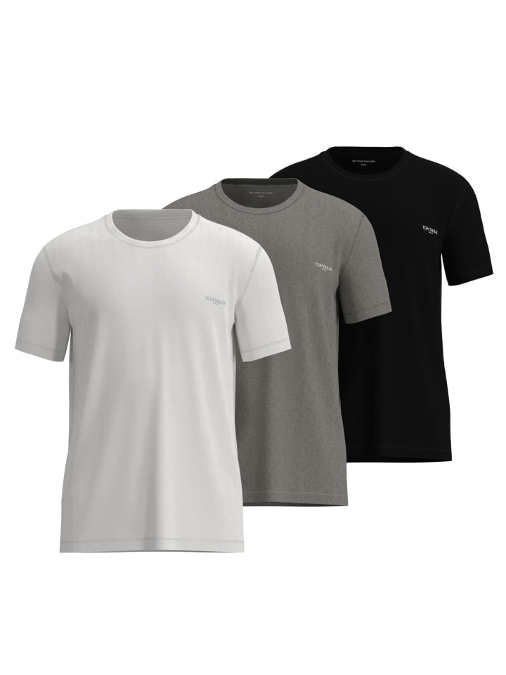 T-Shirt 3er Pack in Schwarz