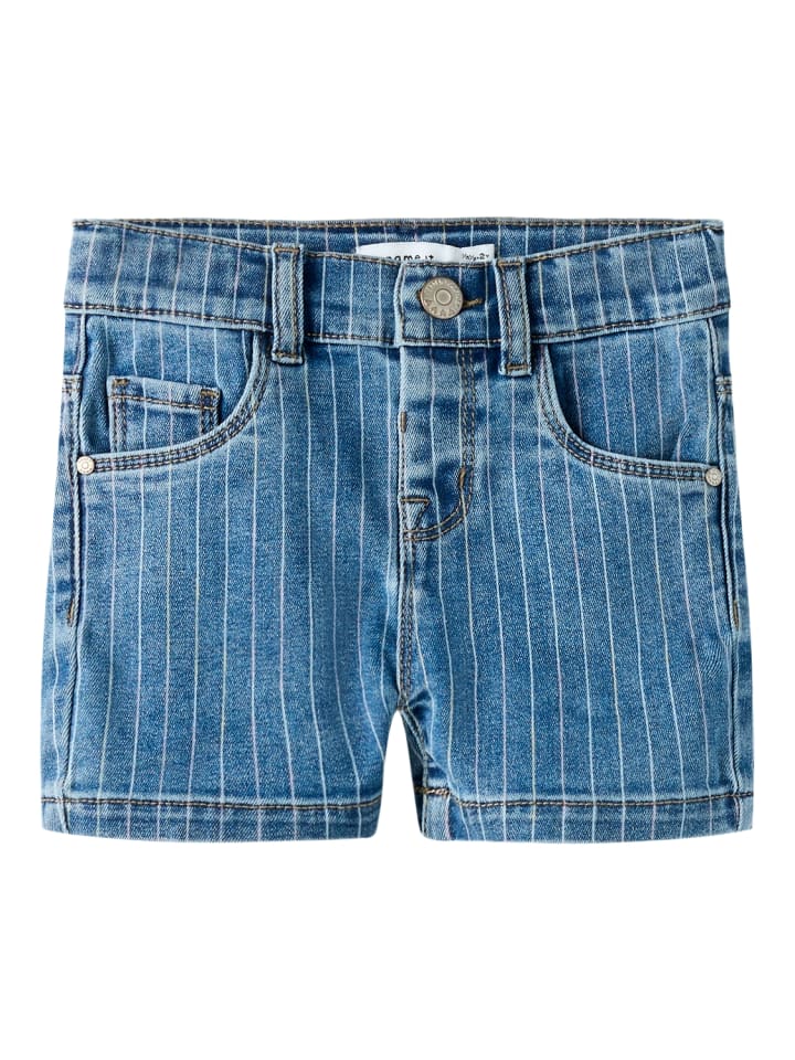 Nmfsalli Slim Fit Jeansshorts Allover-Print in denim blue