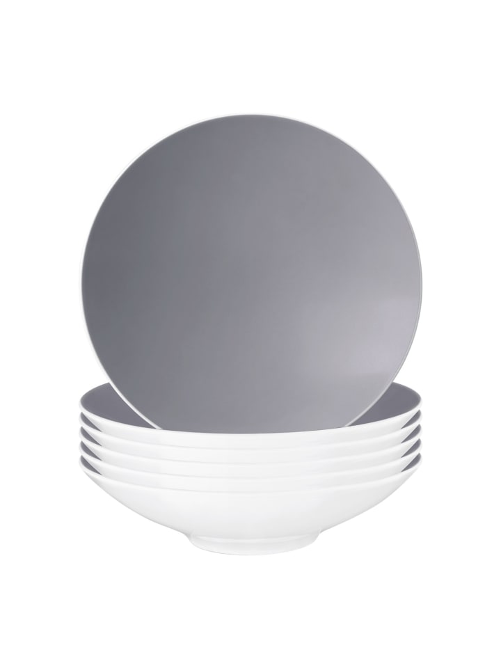 6er Set Pasta- / Suppenteller Life Fashion in Elegant Grey ø 23,3 cm