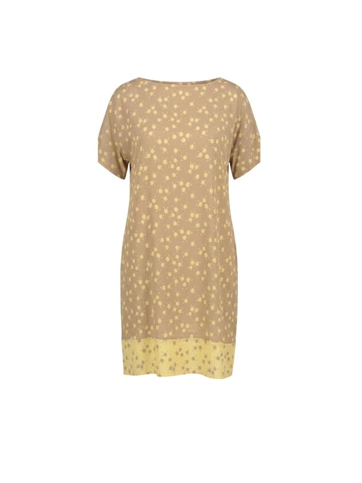 Beige Viskose Damen Kleid