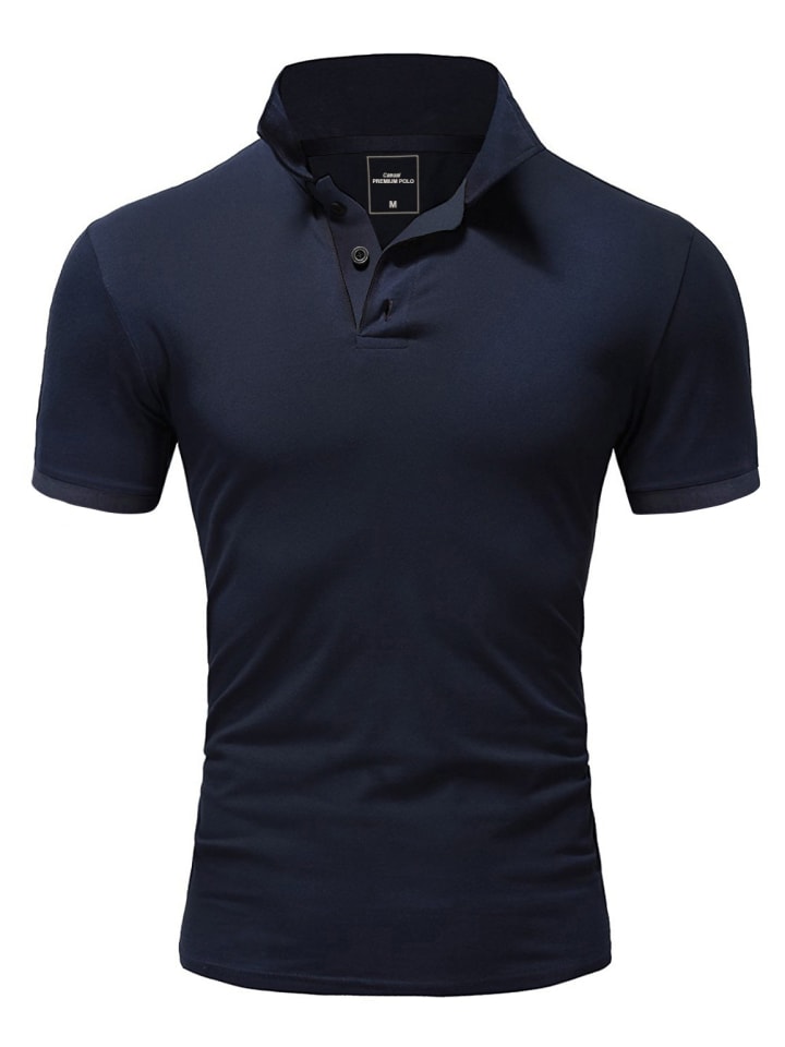 Basic Kurzarm Poloshirt MAINE in Navyblau