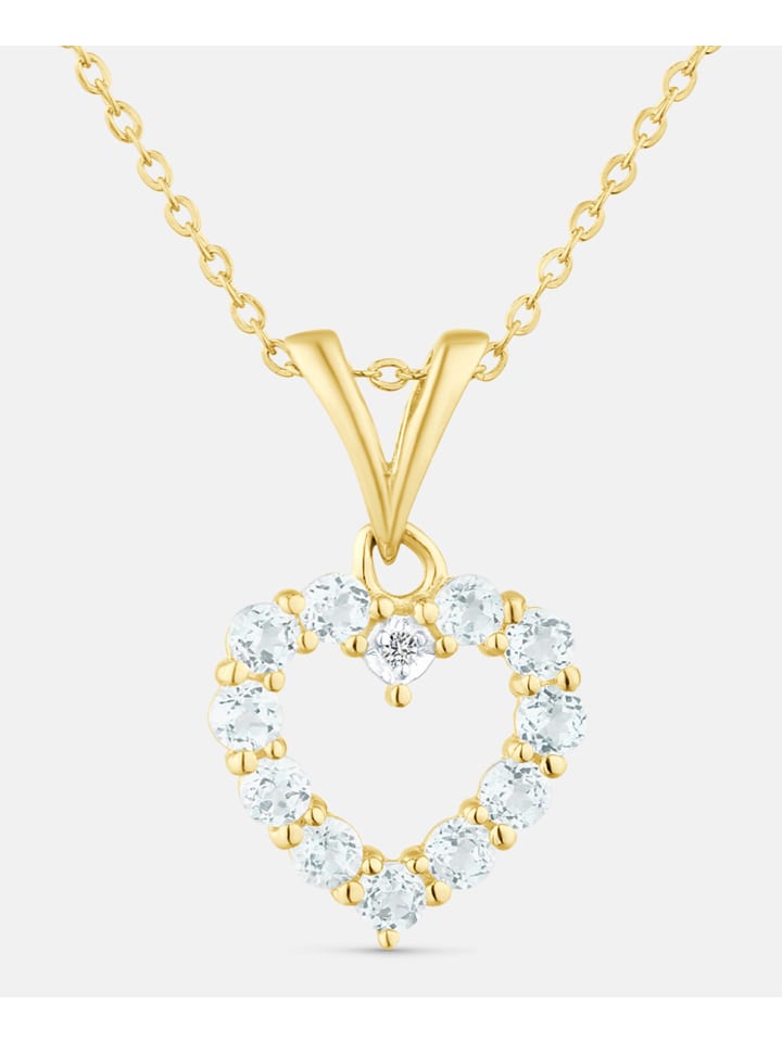 Kette mit Anhänger, mit Blautopas, 375 Gelbgold