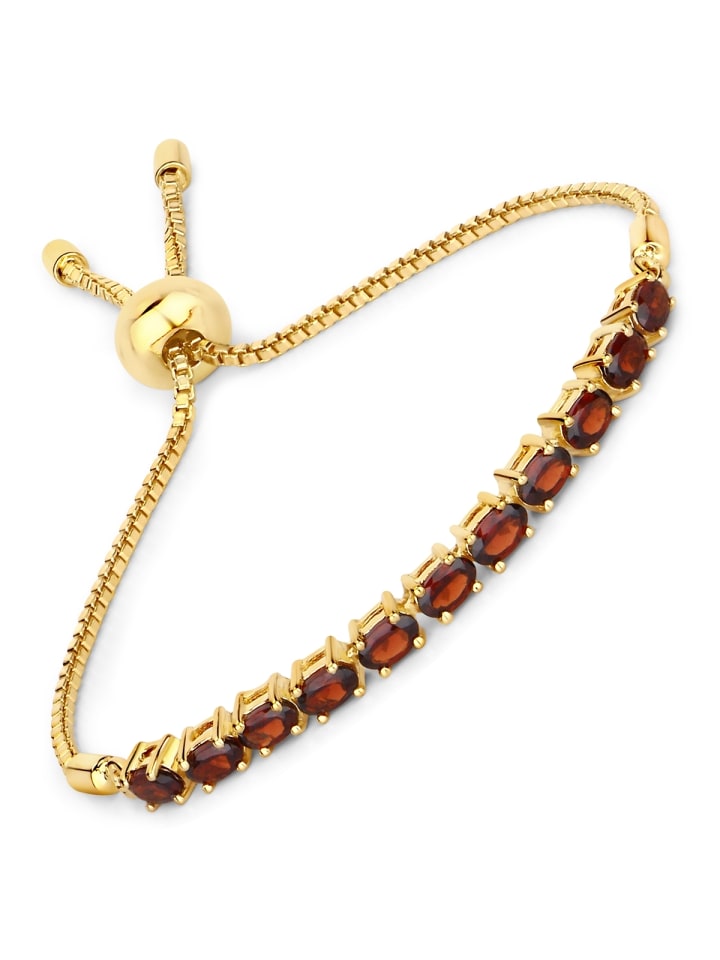 Armband aus Sterling Silber mit Granat in gelbgold
