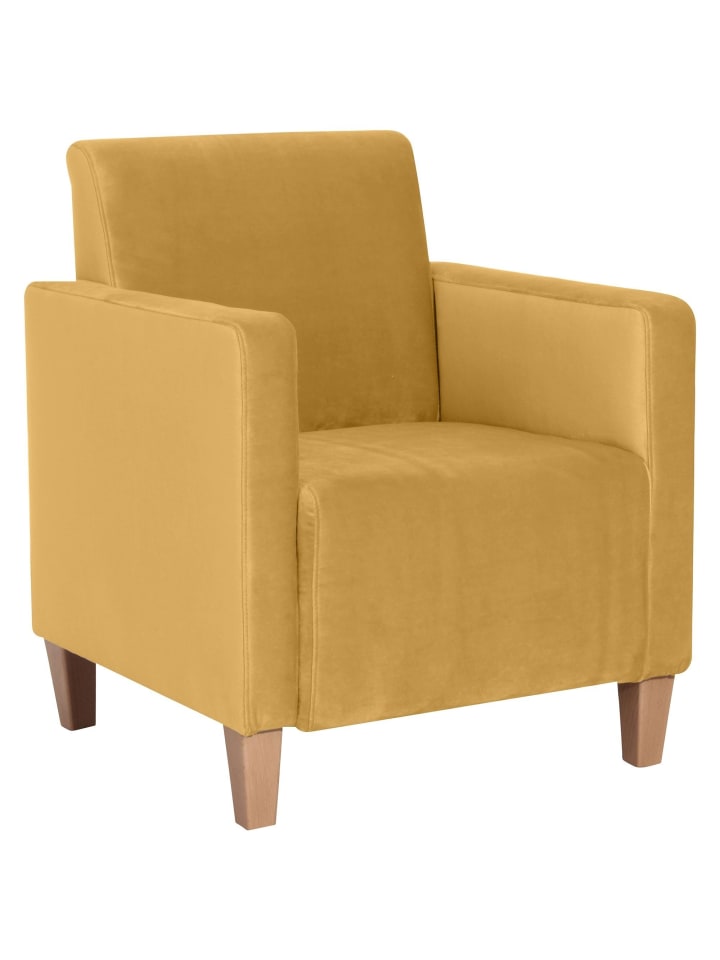SESSEL Karol Bezug Samtvelours Buche natur / mais