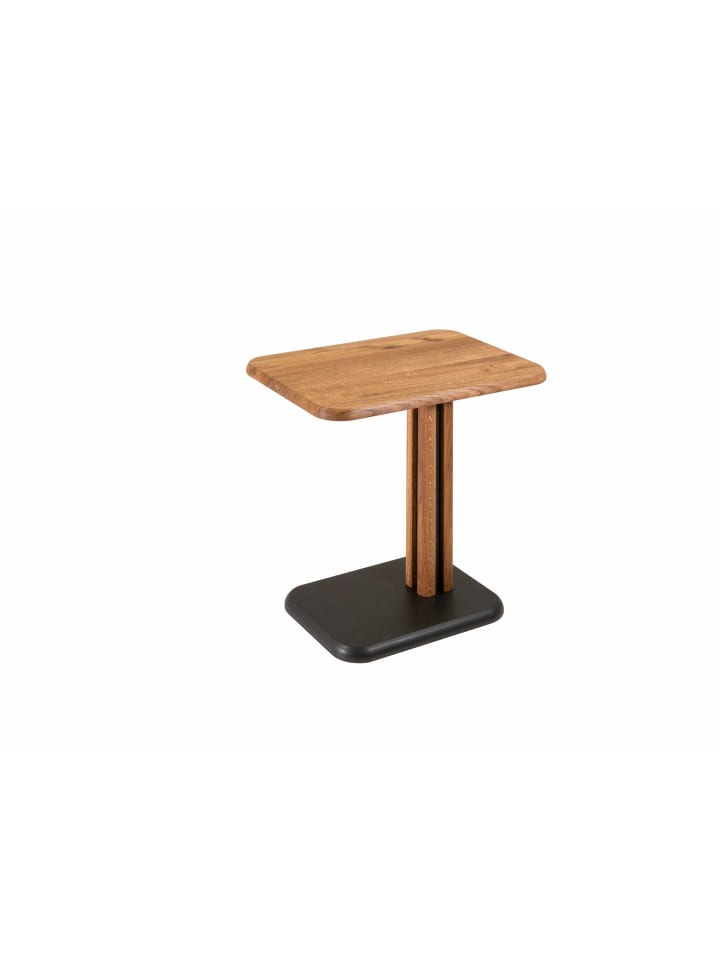 BEISTELLTISCH höhenverstellbar Cris 55x58x40 Massivholz Grau/Wildeiche