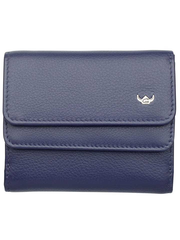 Madrid Geldbörse RFID Schutz Leder 10.5 cm blau