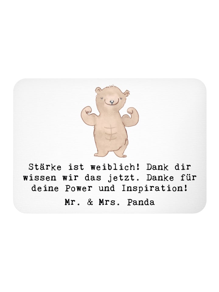 Pinnwand Magnet Bodybuilding Trainerin mit Spruch in Weiß