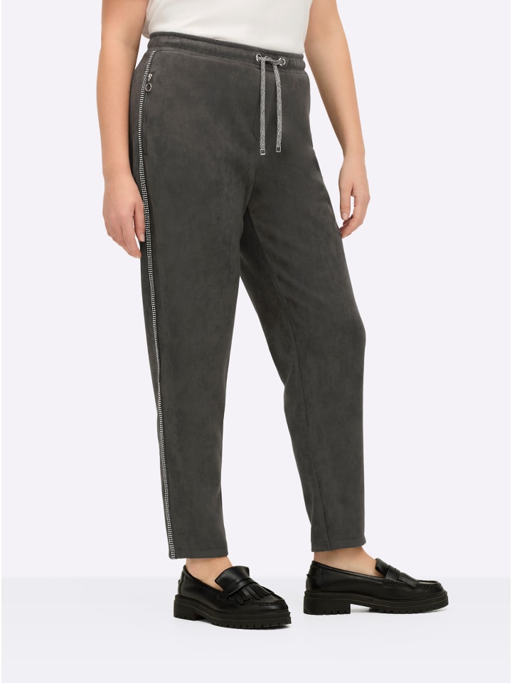 Velours-Hose in graphit