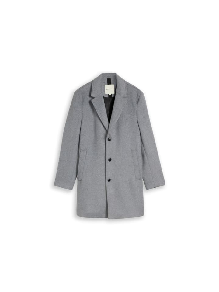 Mantel in light grey melange twill