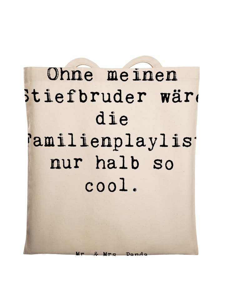 Tragetasche Cooler Stiefbruder mit Spruch in Creme