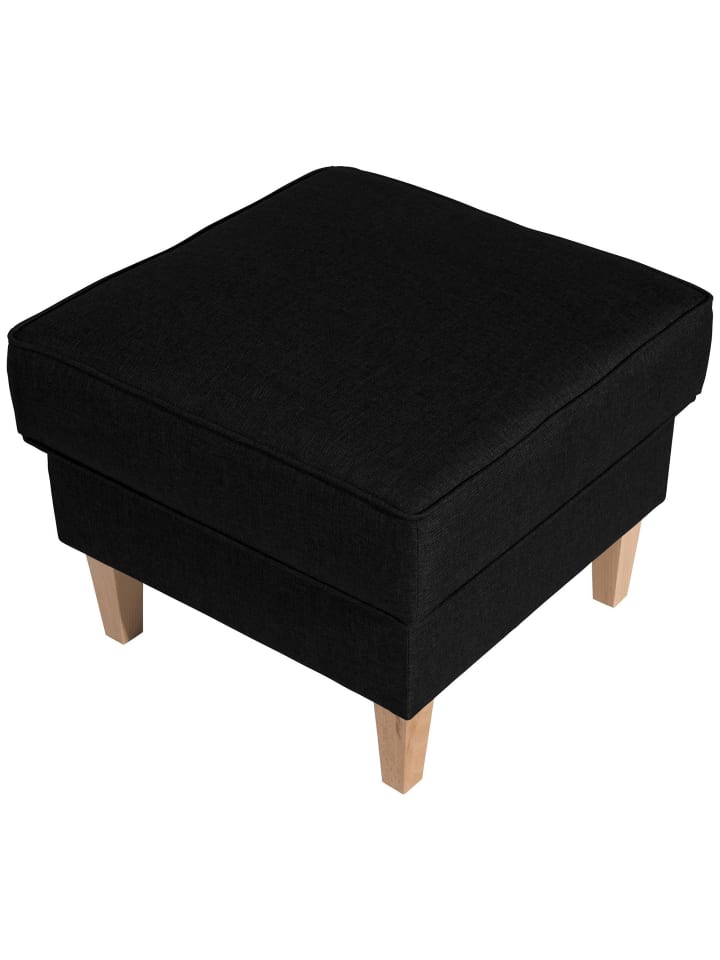 HOCKER Karlen Bezug Flachgewebe Buche natur / schwarz