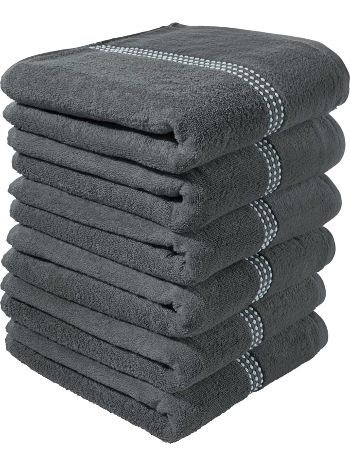 Frottier Handtuch 6er-Pack Mannheim in anthrazit