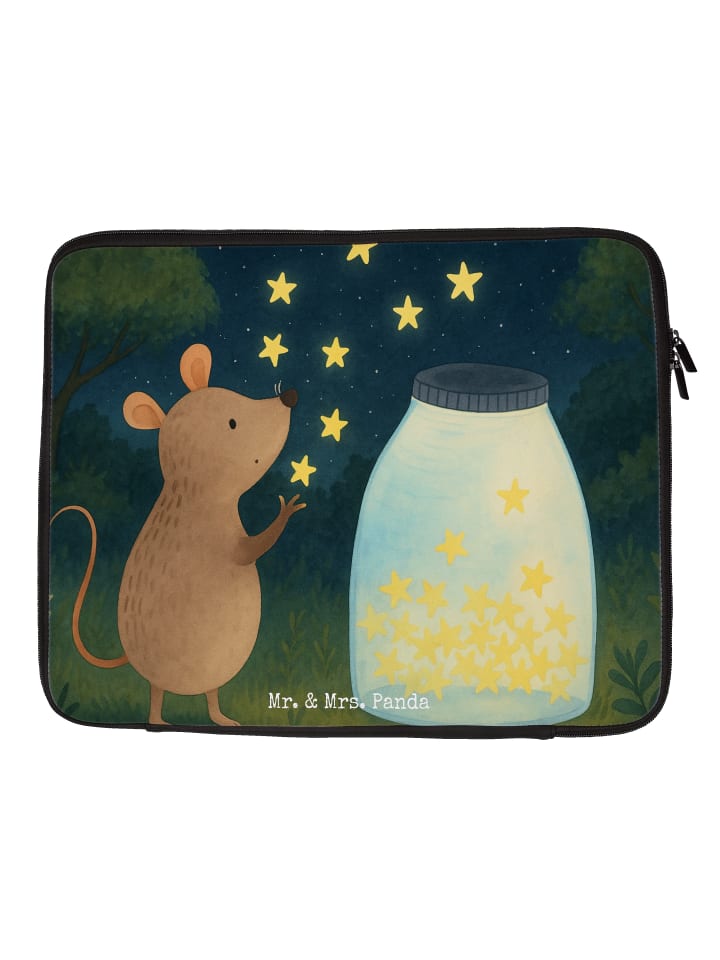 Notebook Tasche Maus Sterne Design ohne Spruch in Weiß
