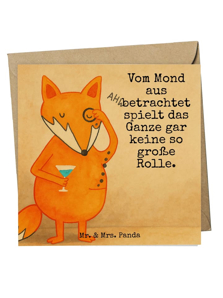 Doppelkarte Fuchs Lord Design mit Spruch in Weiß