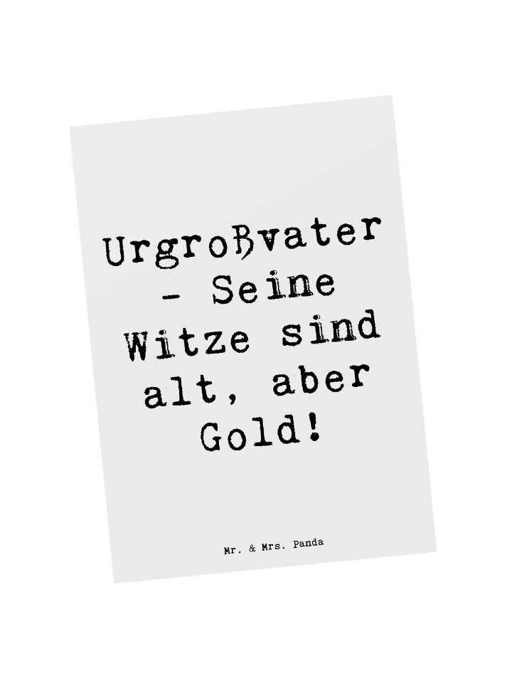 Postkarte Urgroßvater Witze mit Spruch in Weiß