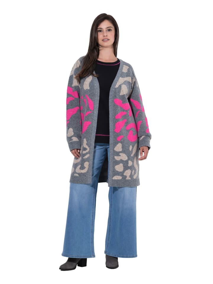 Strickjacke in grau melange