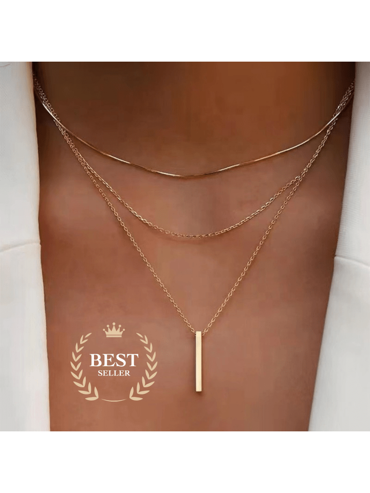 Edelstahl Damen-Stapelkette Gold