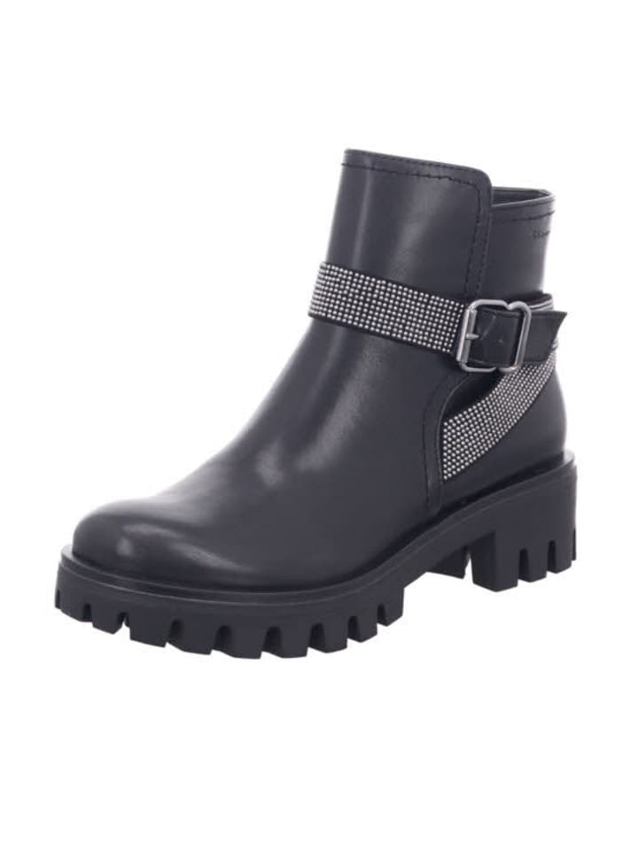 Damen Winterschuhe warm 0078-5287-078/Schnürstiefelette in Schwarz