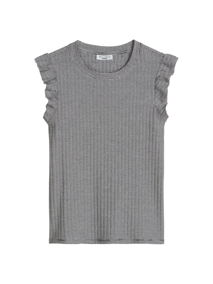 Ärmelloses Volant-Top regular in Dark Blue